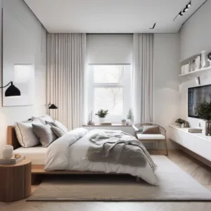 Minimalist Bedroom Ideas: Cozy Retreat with White Furnishings