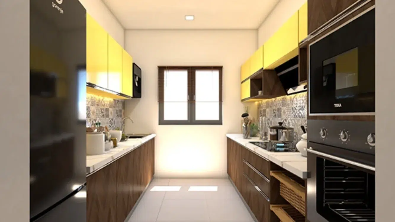 Sleek and Space-Saving Parallel Kitchen Design for Small Homes