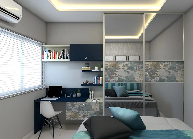 Study unit in bedroom design