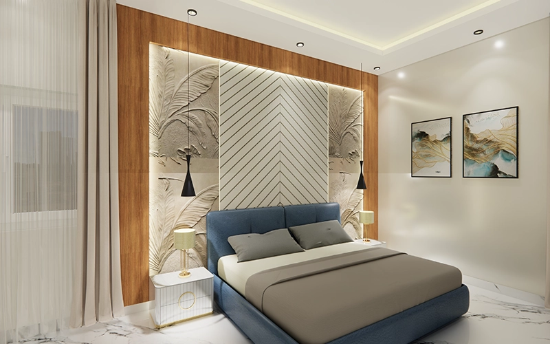 modern guest bedroom Interior in chennai