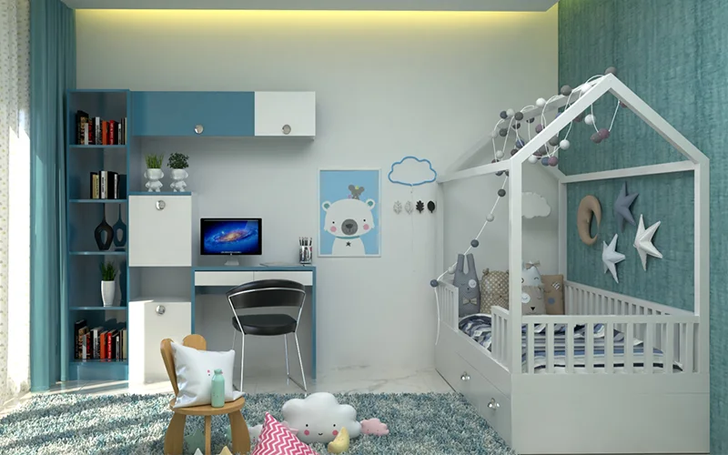 Blue theme kids bedroom ideas