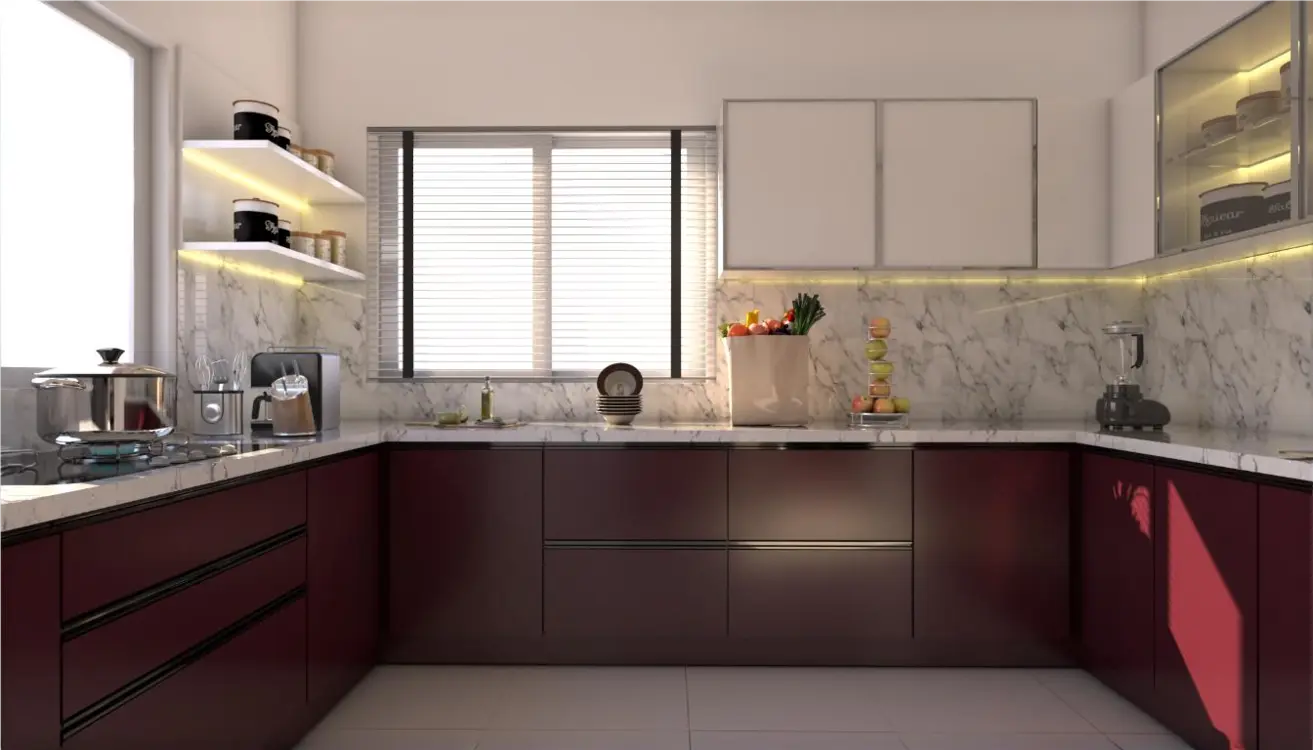 U-Shaped Modular Kitchen