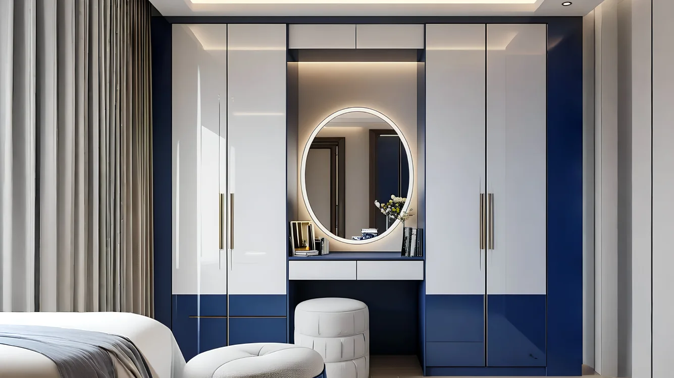 Dual-Tone Wardrobe with a Matching Dressing Table0